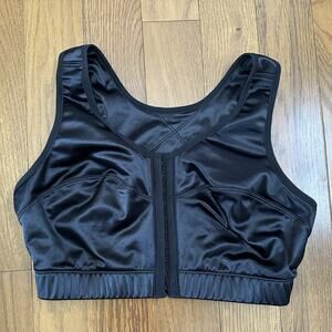 Enell NL100 High Impact Front Close Black Sports Bra Size 2 Bust 38/42,Rib 33/35